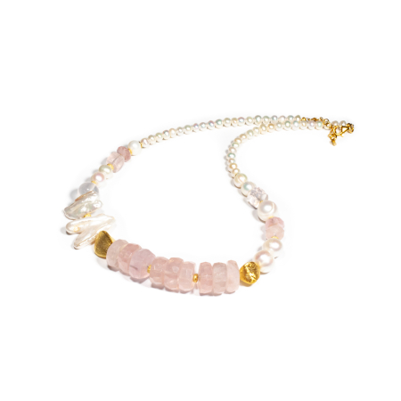 
Colier din Cuart Roz si Perle de Cultura cu Argint [1]