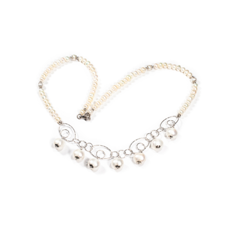 Coliere - Colier Creatie din Perle de Cultura cu Argint