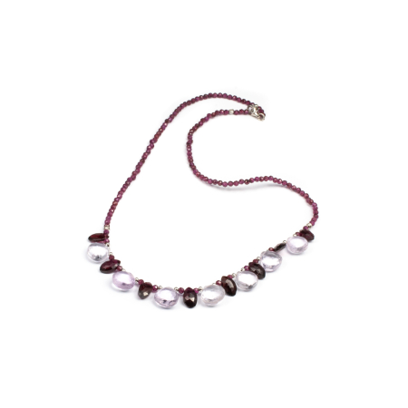 Coliere - Colier Creatie din Granat si Ametist cu Argint