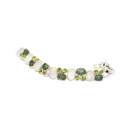 Bratari - Bratara din Argint cu Piatra Lunii, Peridot si Turmalina