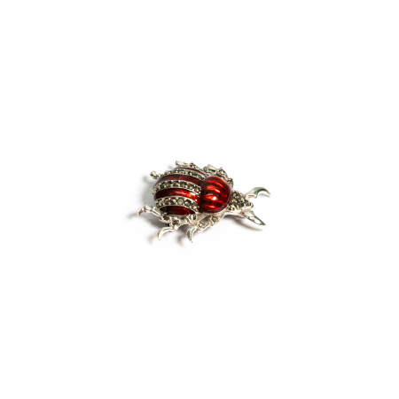 Brose - Brosa Scarabeu din Argint cu Email si Marcasite 
