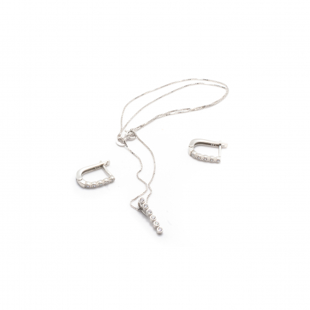 Seturi - Set Lant cu Pandantiv si Cercei din Argint cu Zirconiu