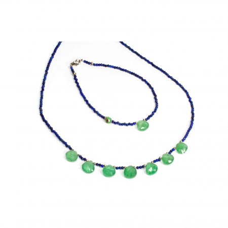 Seturi - Set Colier si Bratara din Lapis Lazuli si Nefrit cu Argint