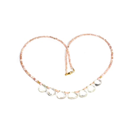 Coliere - Colier din Opal Roz si Cuart cu Argint