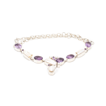 Colier din Argint cu Ametist si Perle de Cultura [2]