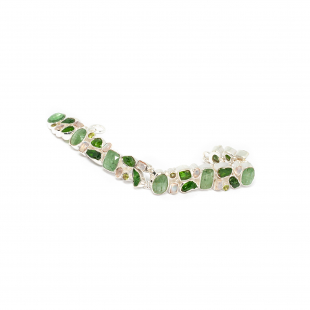 Bratara din Argint cu Acvamarin Verde, Turmalina, Piatra Lunii si Peridot [1]