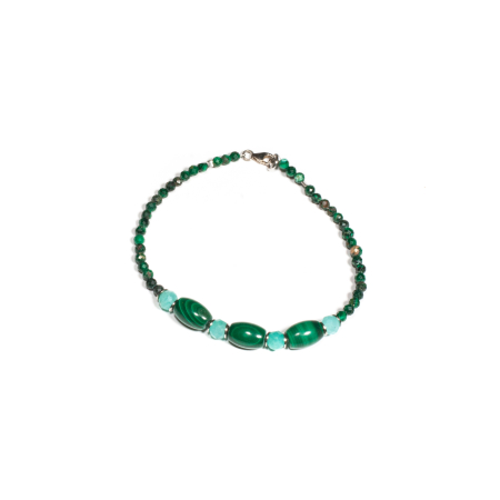 Mărțișor 2026 - Bratara din Malahit si Amazonit cu Argint