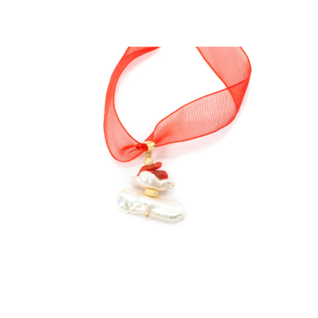 Noutati - Pandantiv din Perle de Cultura si Coral cu Argint