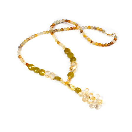 Colier din Citrin, Agat si Jad cu Argint [1]