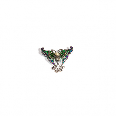 Brose - Brosa Fluture din Argint cu Email si Marcasite