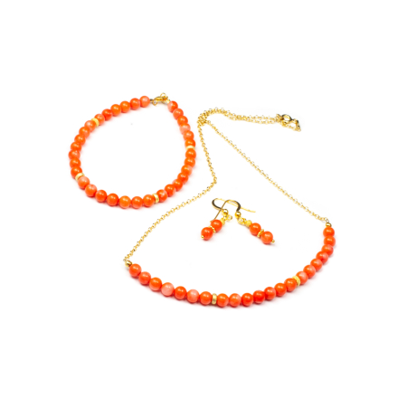 Set Colier, Bratara si Cercei din Coral [1]