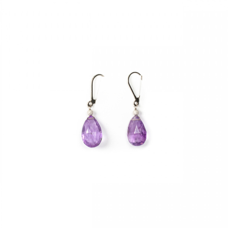 Cercei cu Pietre Semipretioase, Creatie Sheba - Cercei din Ametist cu Argint