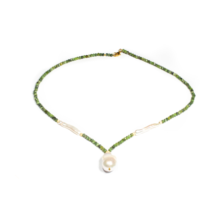 Coliere - Colier din Jad si Perle de Cultura cu Argint