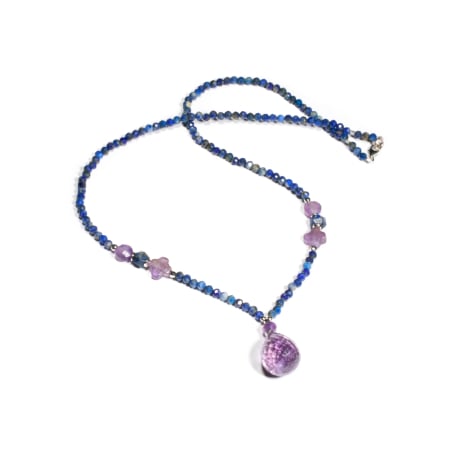 Coliere - Colier din Lapis Lazuli si Ametist cu Argint