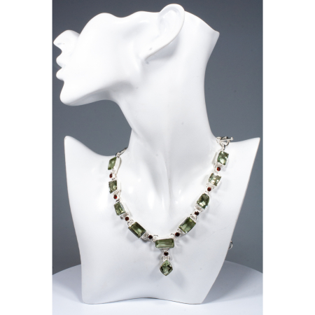 Colier Unicat "Verdant Garnet Harmony" din Argint cu Ametist Verde, Granat [1]