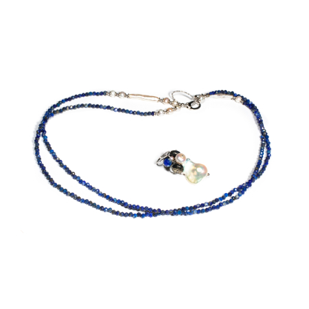 Colier din Lapis Lazuli si Perle de Cultura cu Argint [2]