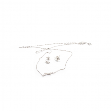 Seturi - Set Lant cu Pandantiv si Cercei din Argint cu Perle