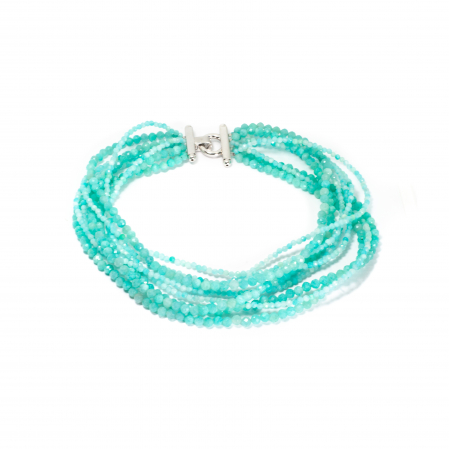 Premium - Amazonite "Tideglass" Necklace with Silver