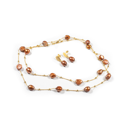 Seturi - Set Colier si Cercei din Perle de Cultura cu Argint