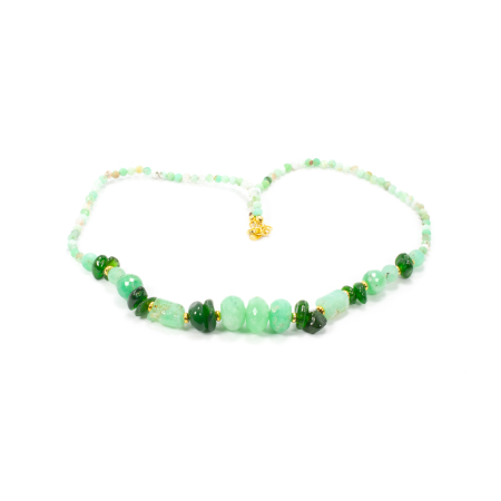 Colier din Crisopraz si Moldavit cu Argint [1]