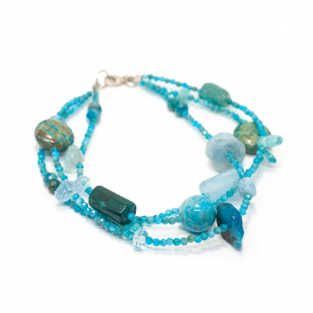 Bratari din Pietre Semipretioase Creatie Sheba - Bratara "Forget-Me-Not", Unicat cu Pietre Naturale si Argint