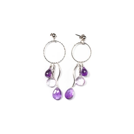 Cercei cu Pietre Semipretioase, Creatie Sheba - Sterling silver earrings with amethyst