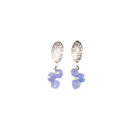 Cercei cu Pietre Semipretioase, Creatie Sheba - Sterling silver earrings with tanzanite