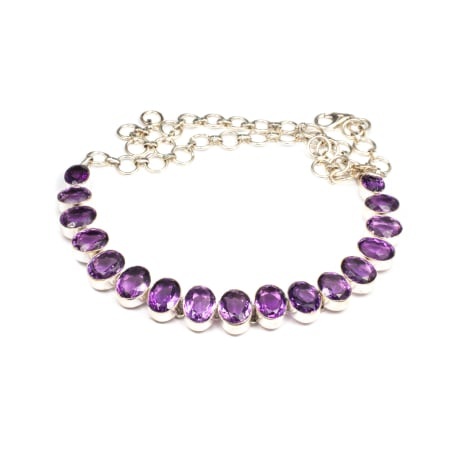 Coliere - Colier Unicat "Amethyst Mirror" din Argint cu Ametist