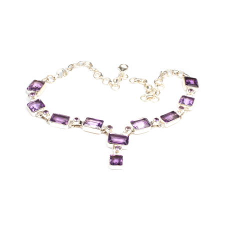 Coliere - Colier Unicat "Amethyst Regent" din Argint cu Ametist