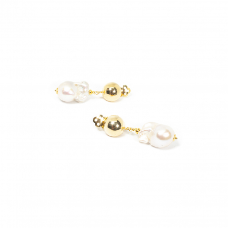 Cercei Clips - Cercei Clips din Perla Baroc cu Argint