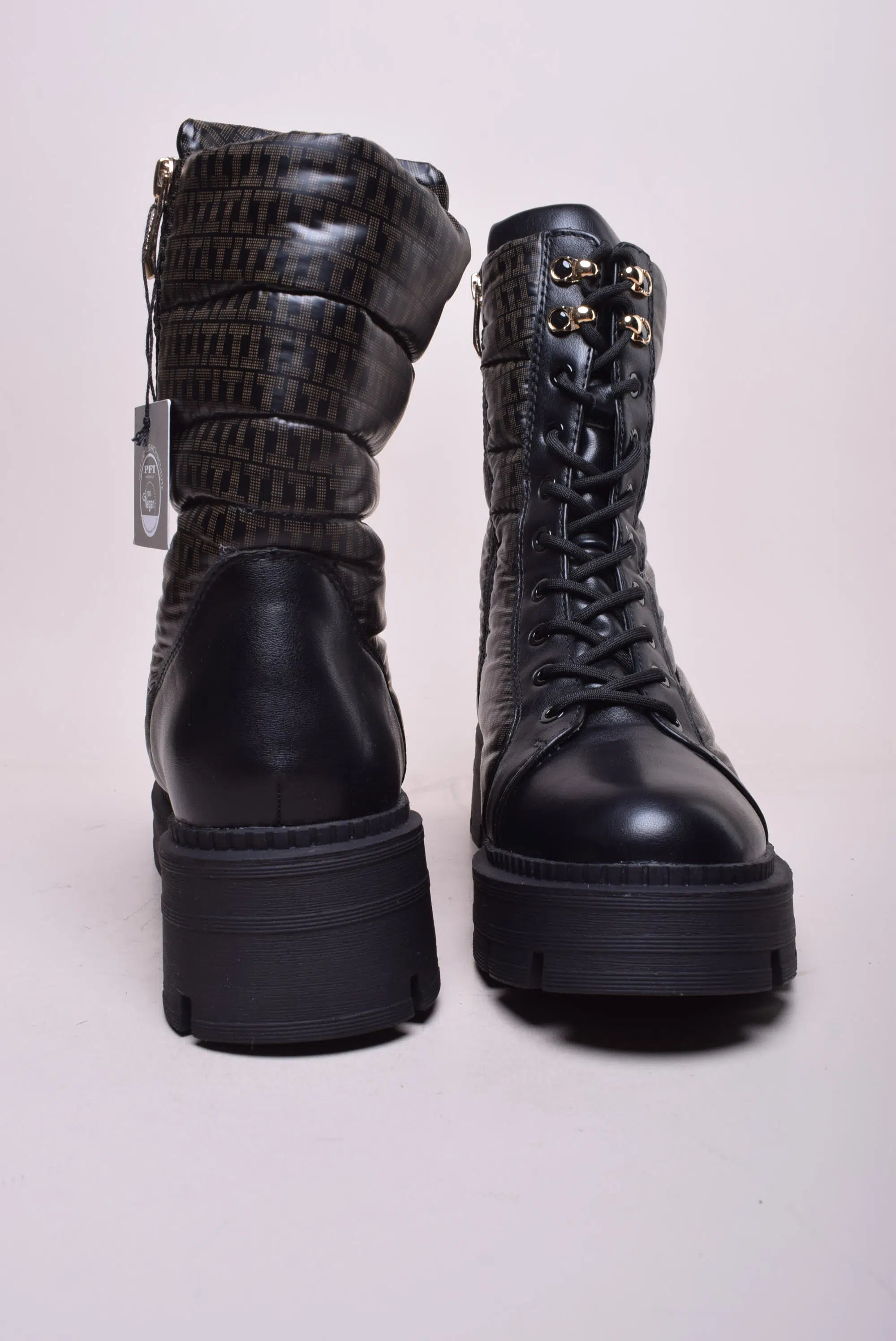 Ghete inalte dama Vegan, imblanite, impermeabile, cu platforma [2]