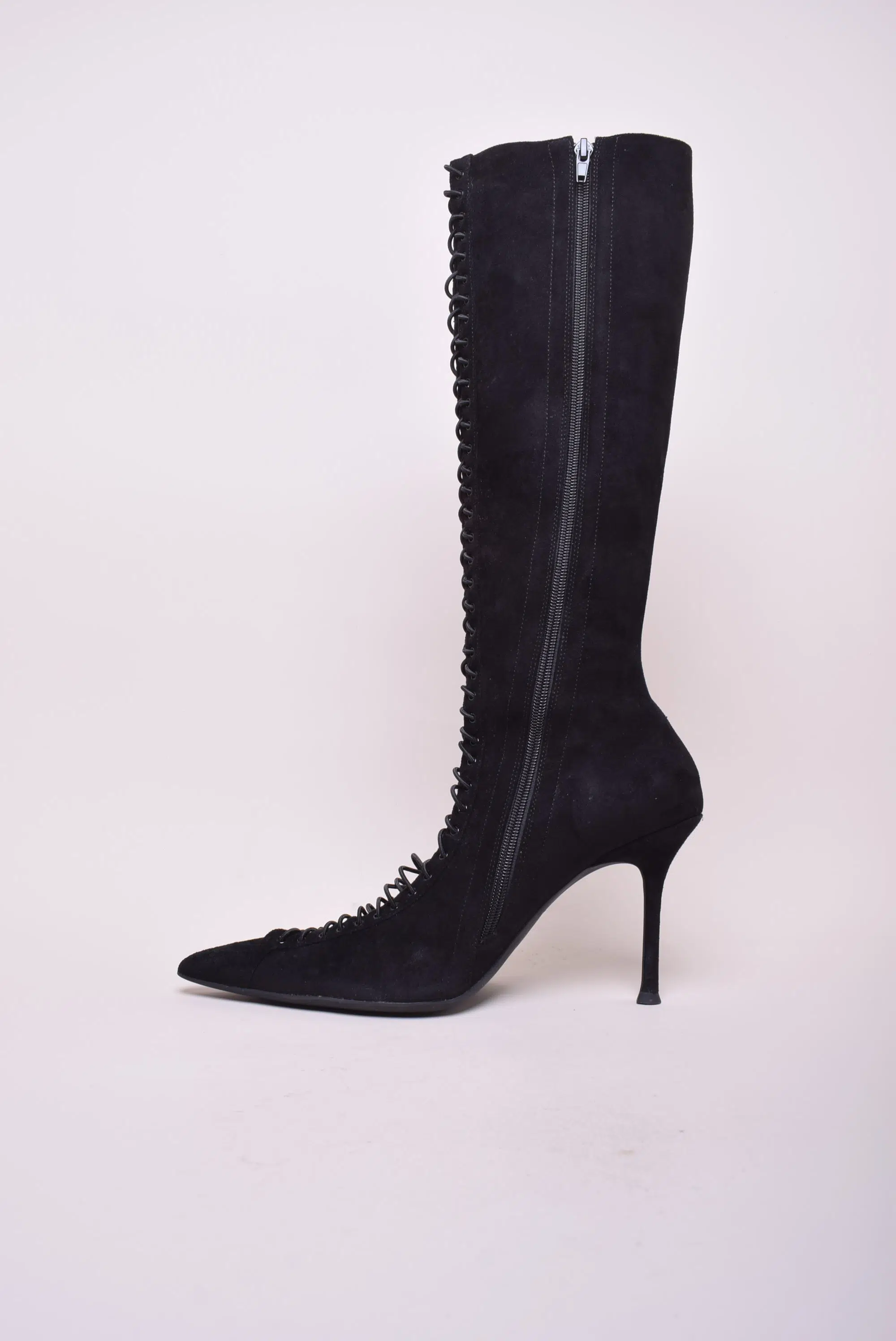 Cizme dama stiletto, decupati, cu sireturi [4]