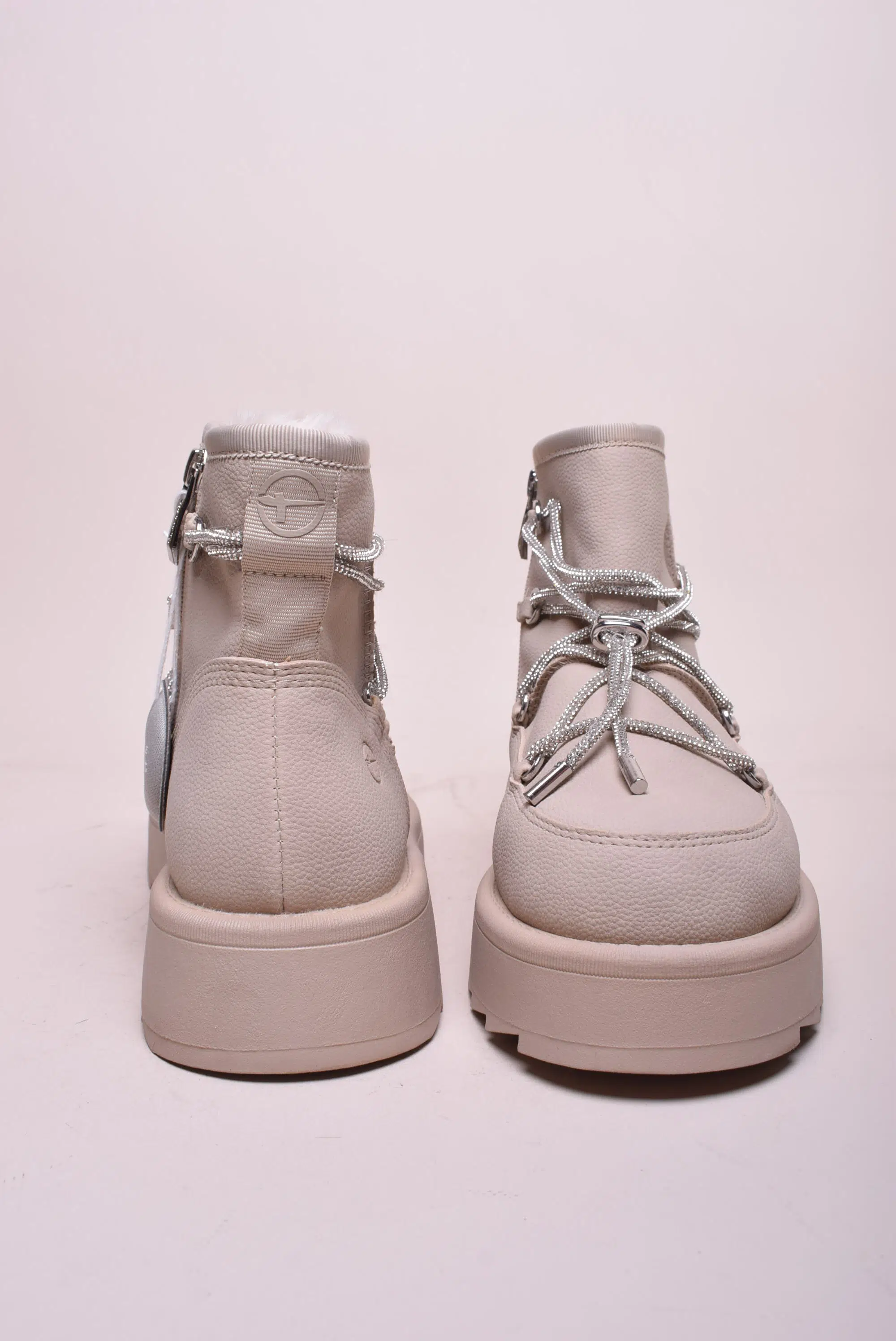 Ghete imblanite dama cu platforma, cu pietricele [3]