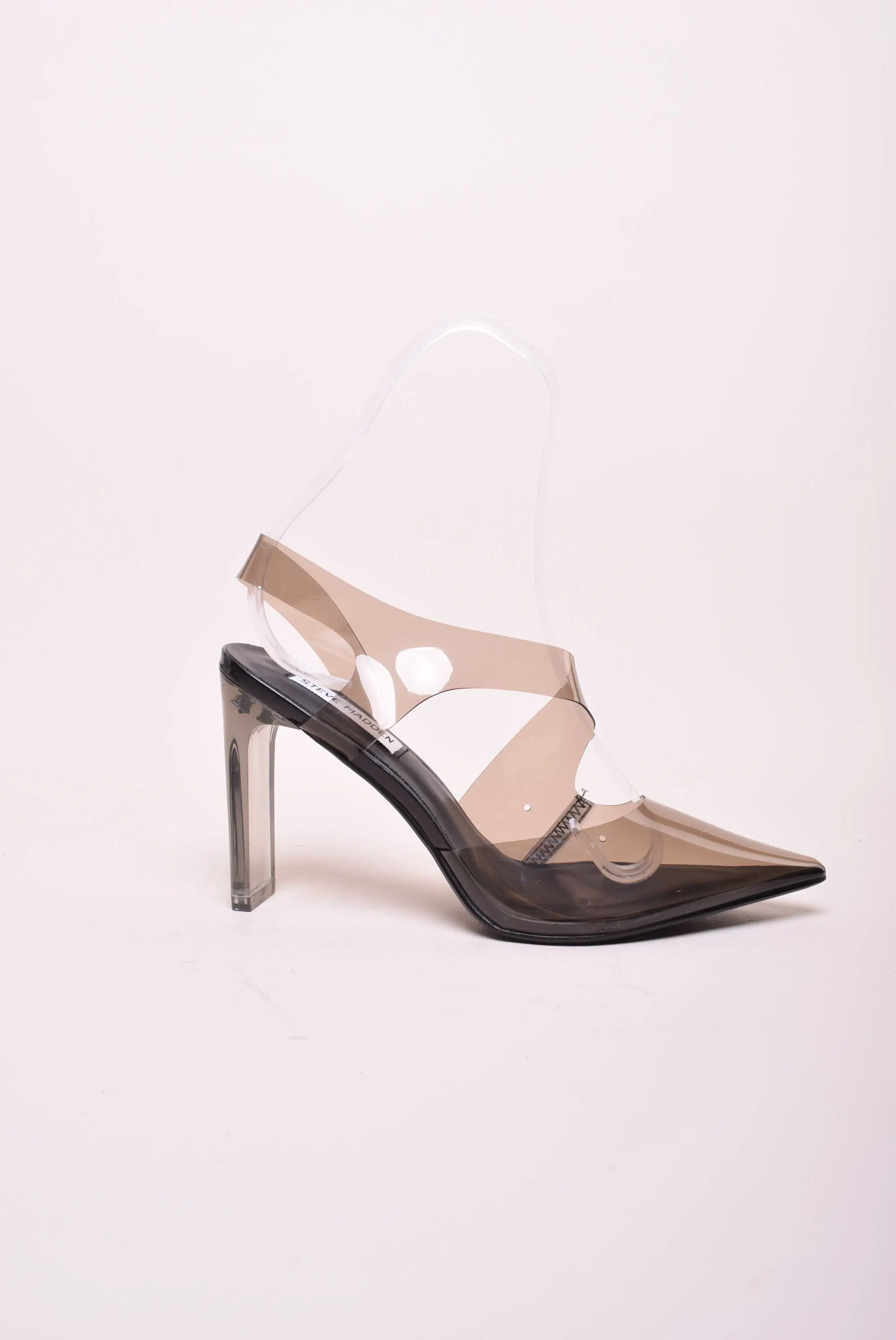 Pantofi dama stiletto, transparenti, cu toc