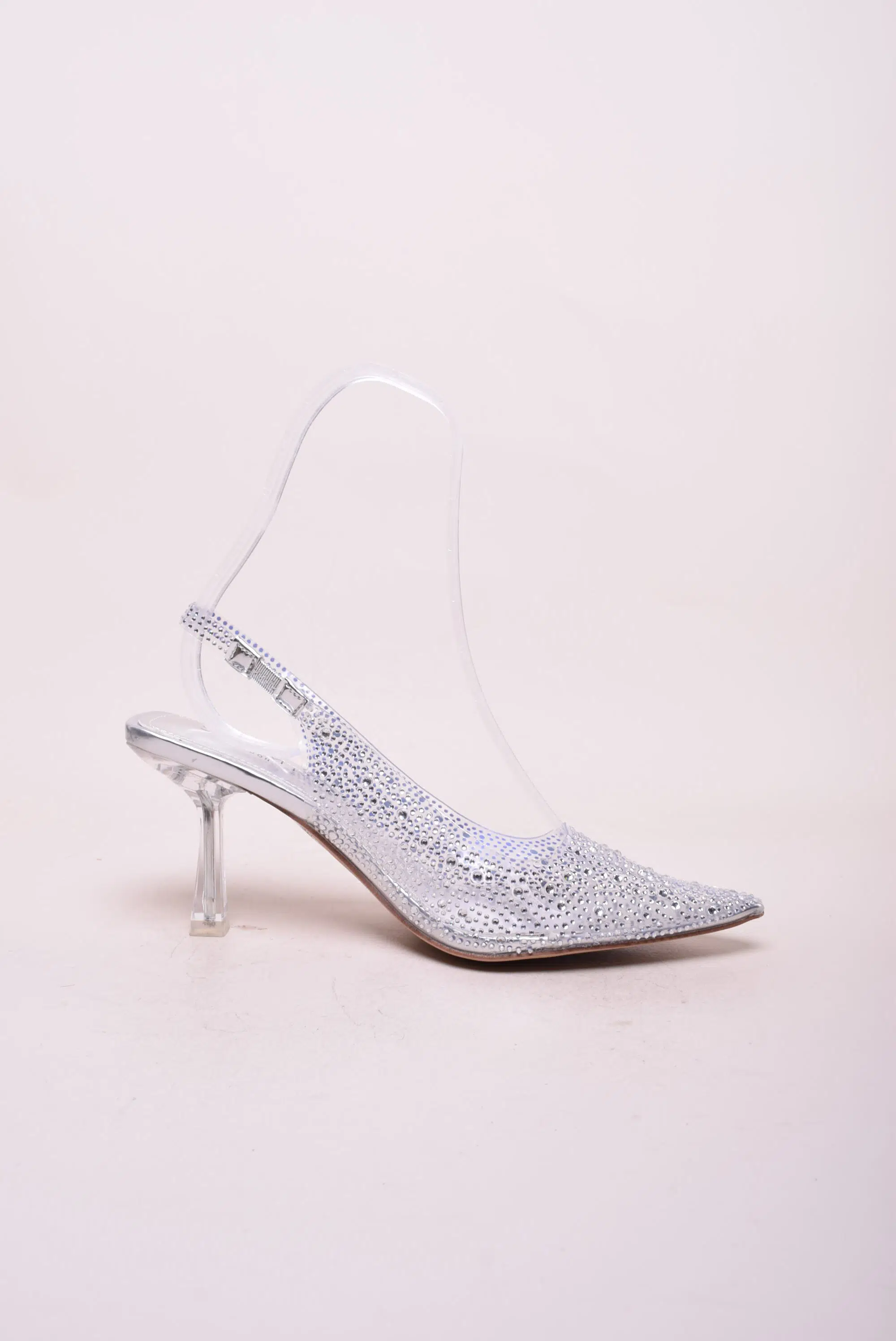 Pantofi dama stiletto cu pietricele, cu toc transparent [4]