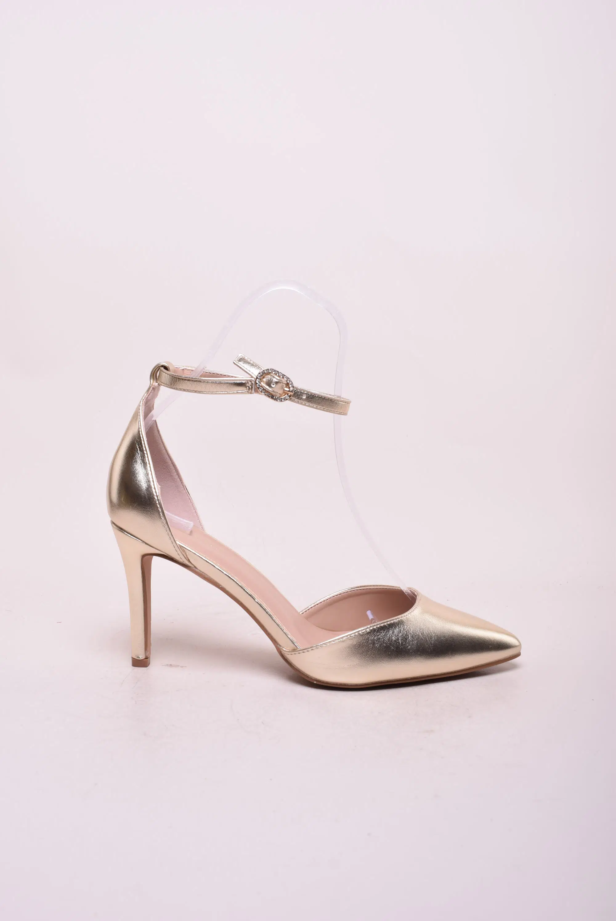 Pantofi dama stiletto decupati, cu pietricele