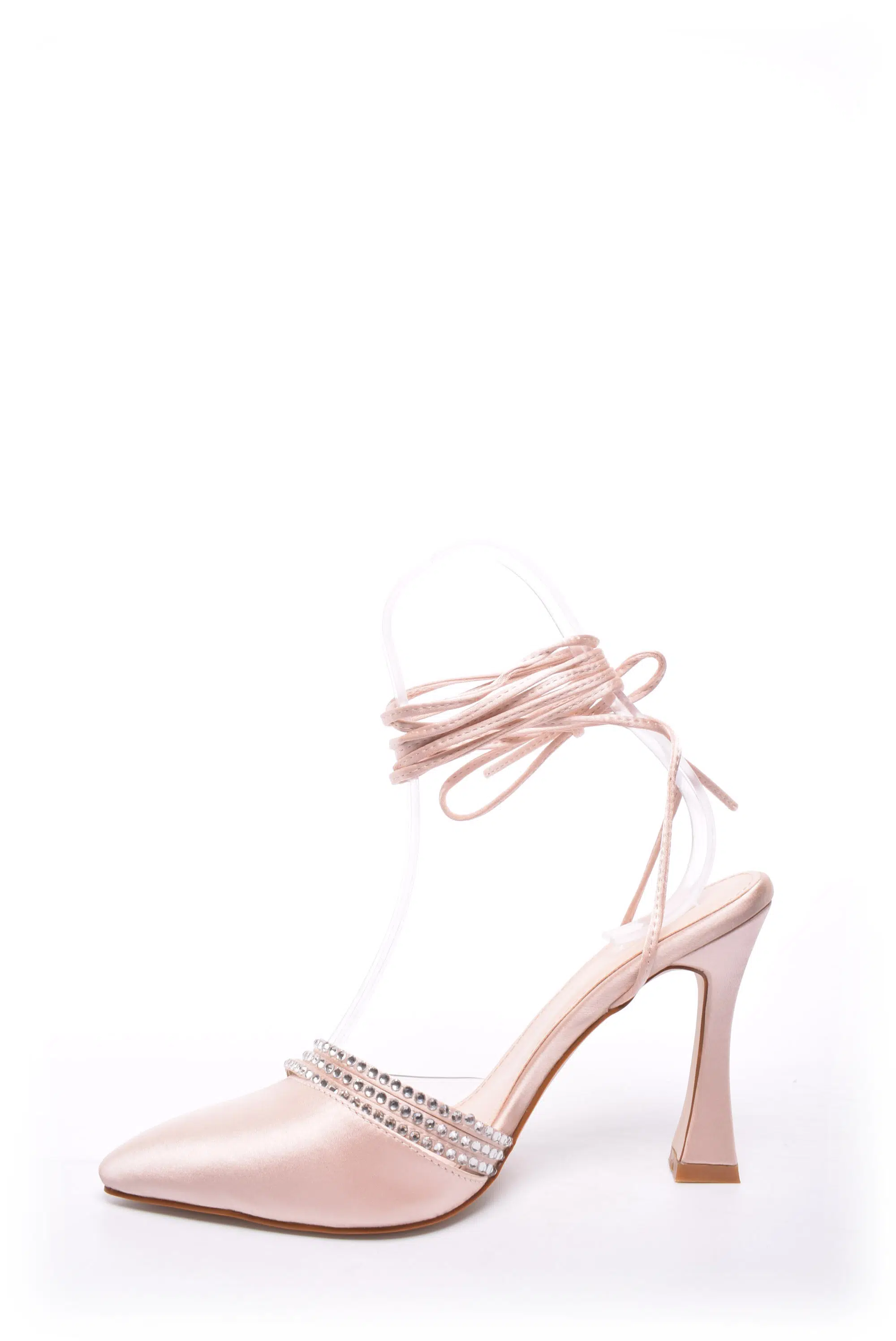 Pantofi dama stiletto decupati in spate, cu pietricele [4]