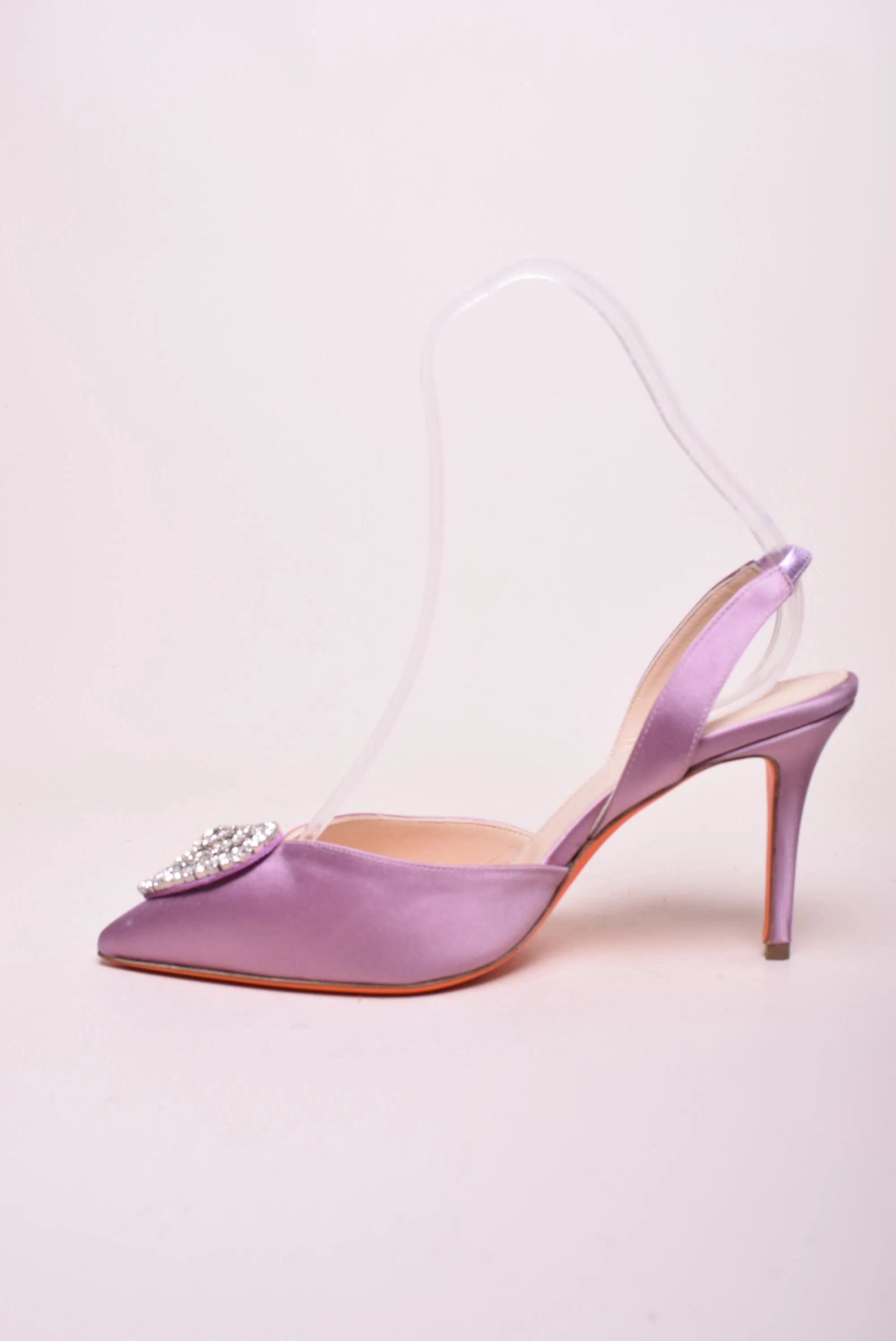 Pantofi dama stiletto decupati in spate, cu pietricele [4]