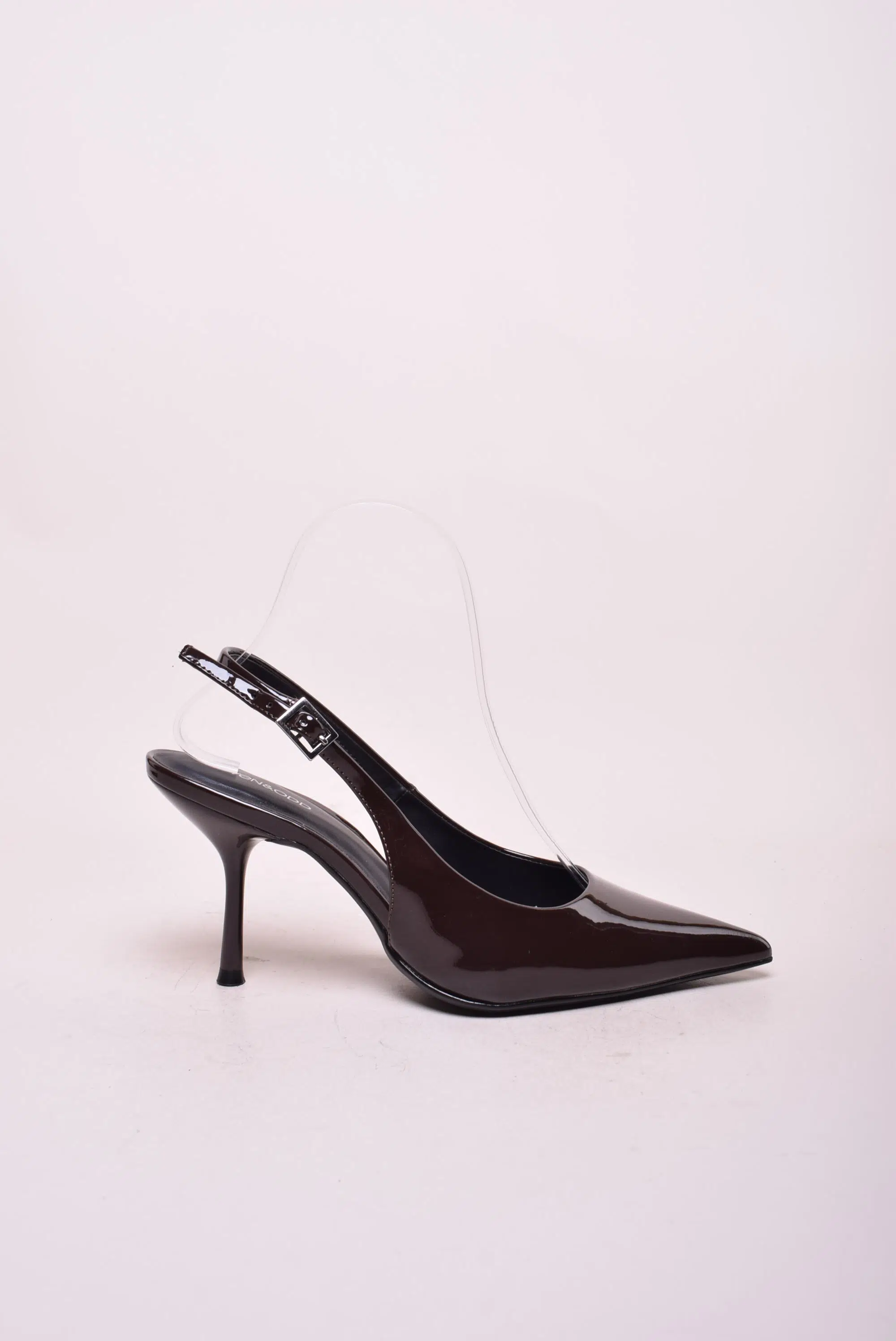 Pantofi dama stiletto decupati in spate, lacuiti