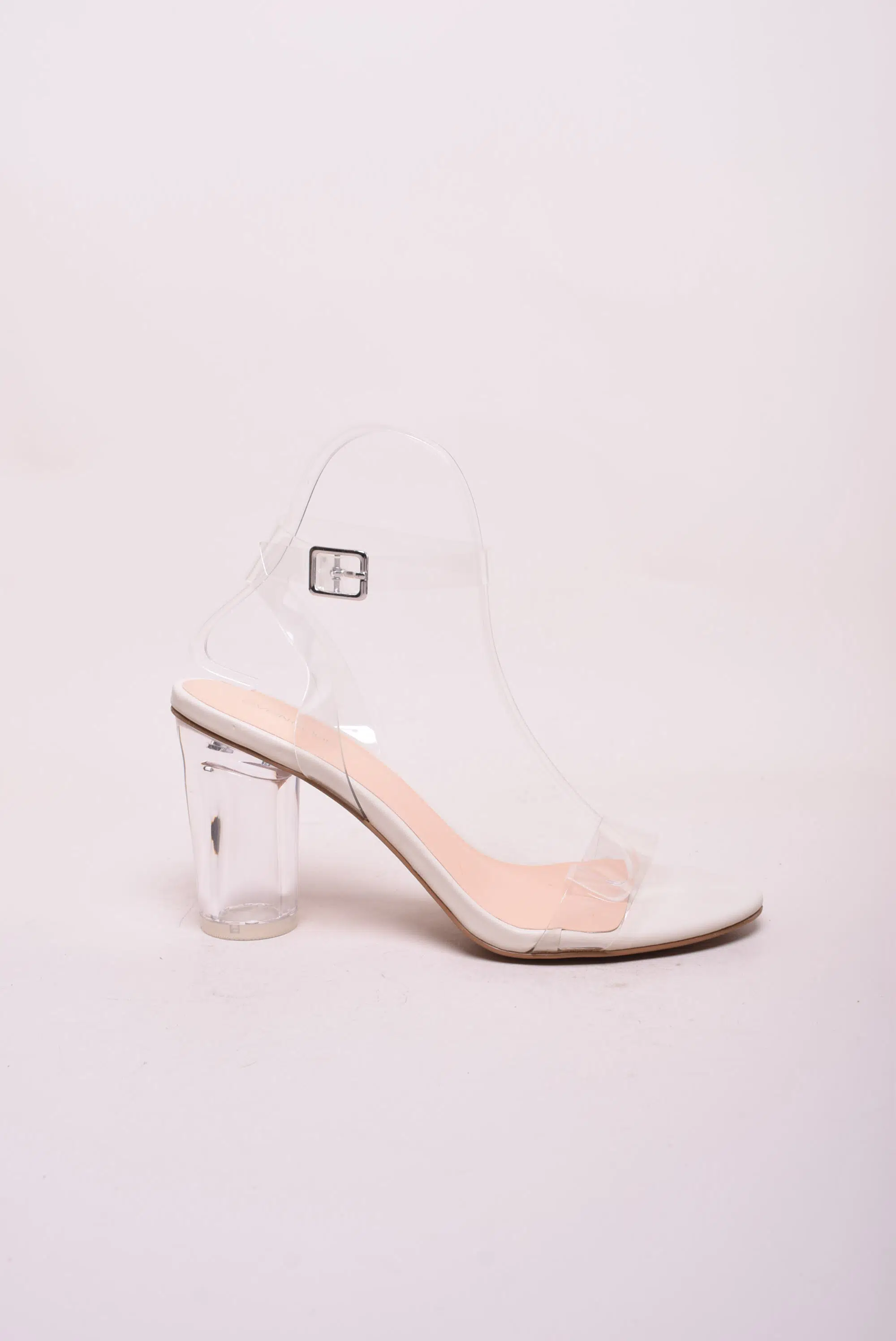 Sandale dama cu toc transparent