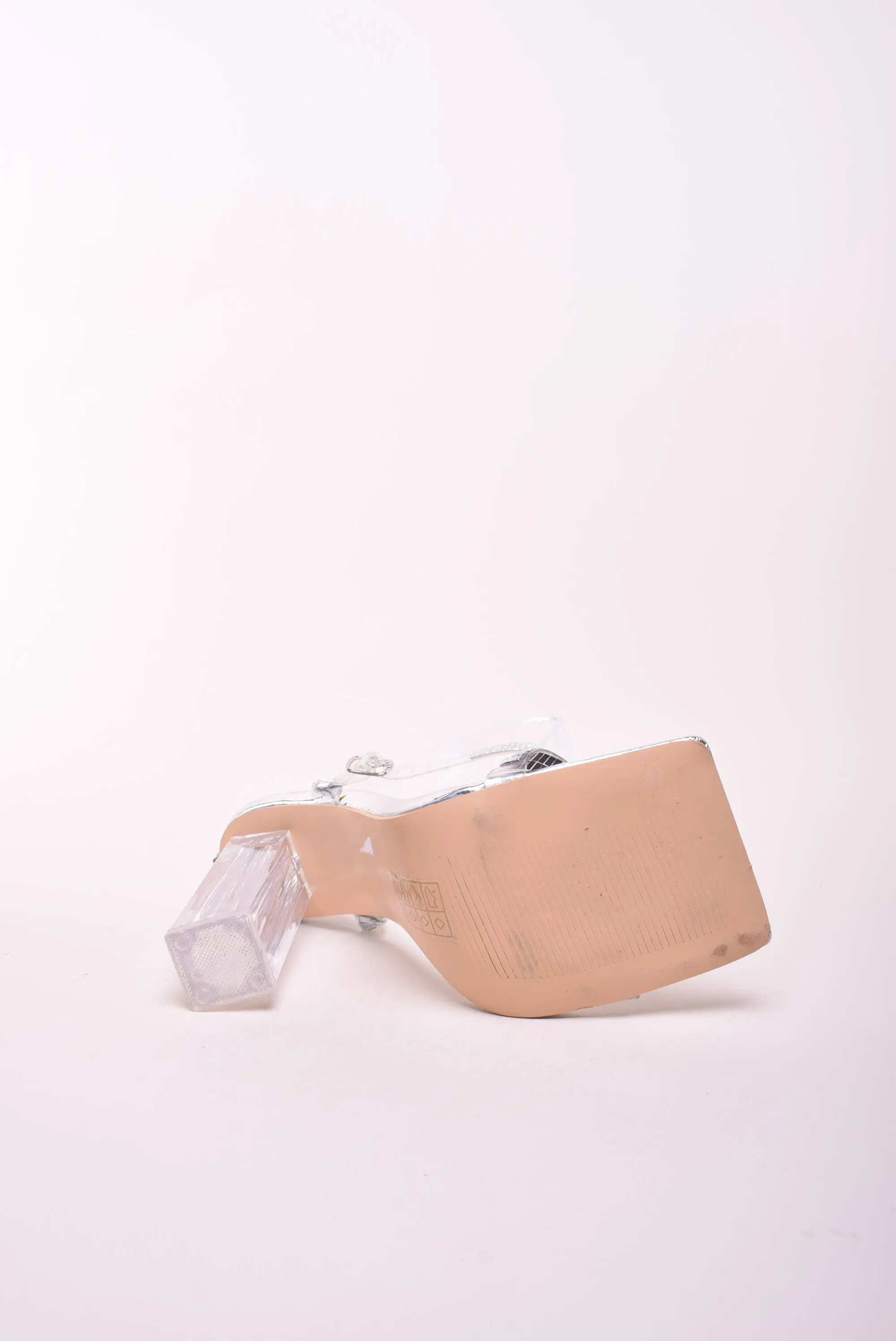 Sandale dama cu toc transparent, cu pietricele [2]