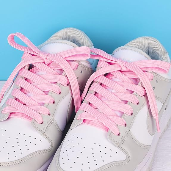 Șireturi pentru încălțăminte sport, Roz, Calitate premium, 110 cm x 0.8 cm [2]