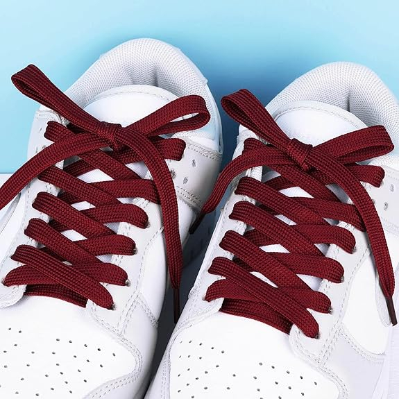 Șireturi pentru încălțăminte sport, Vișiniu, Calitate premium, 110 cm x 0.8 cm [2]