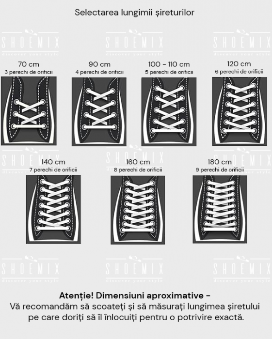 Șireturi pentru pantofi clasici/casual, Cerate, Calitate premium, 110 cm x 0.3 cm [4]