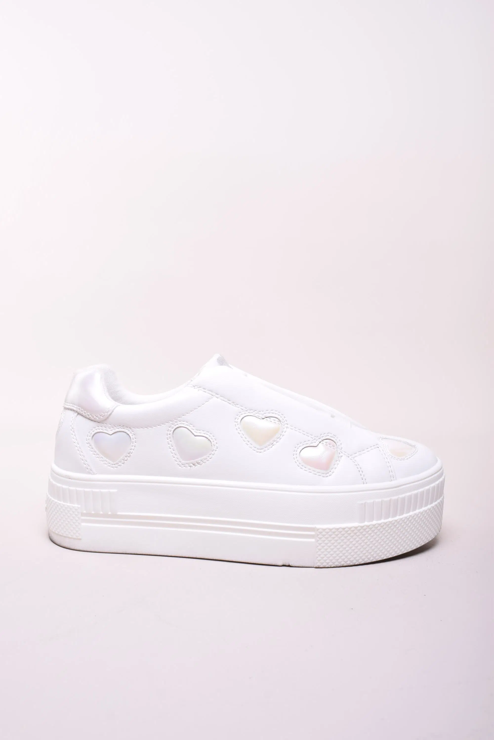 Sneakers dama cu platforma Vegan, cu inimioare