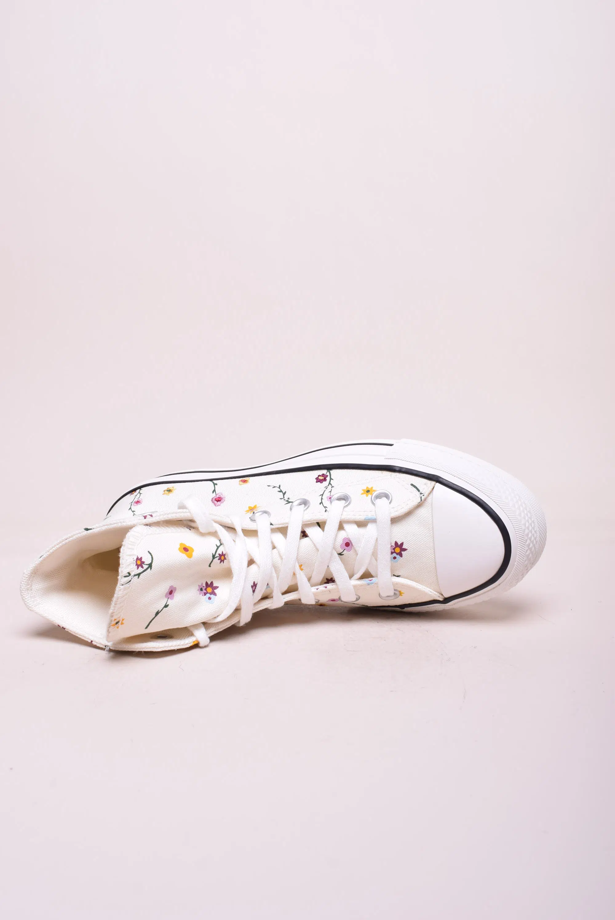 Tenisi dama cu platforma All Star, cu floricele [4]