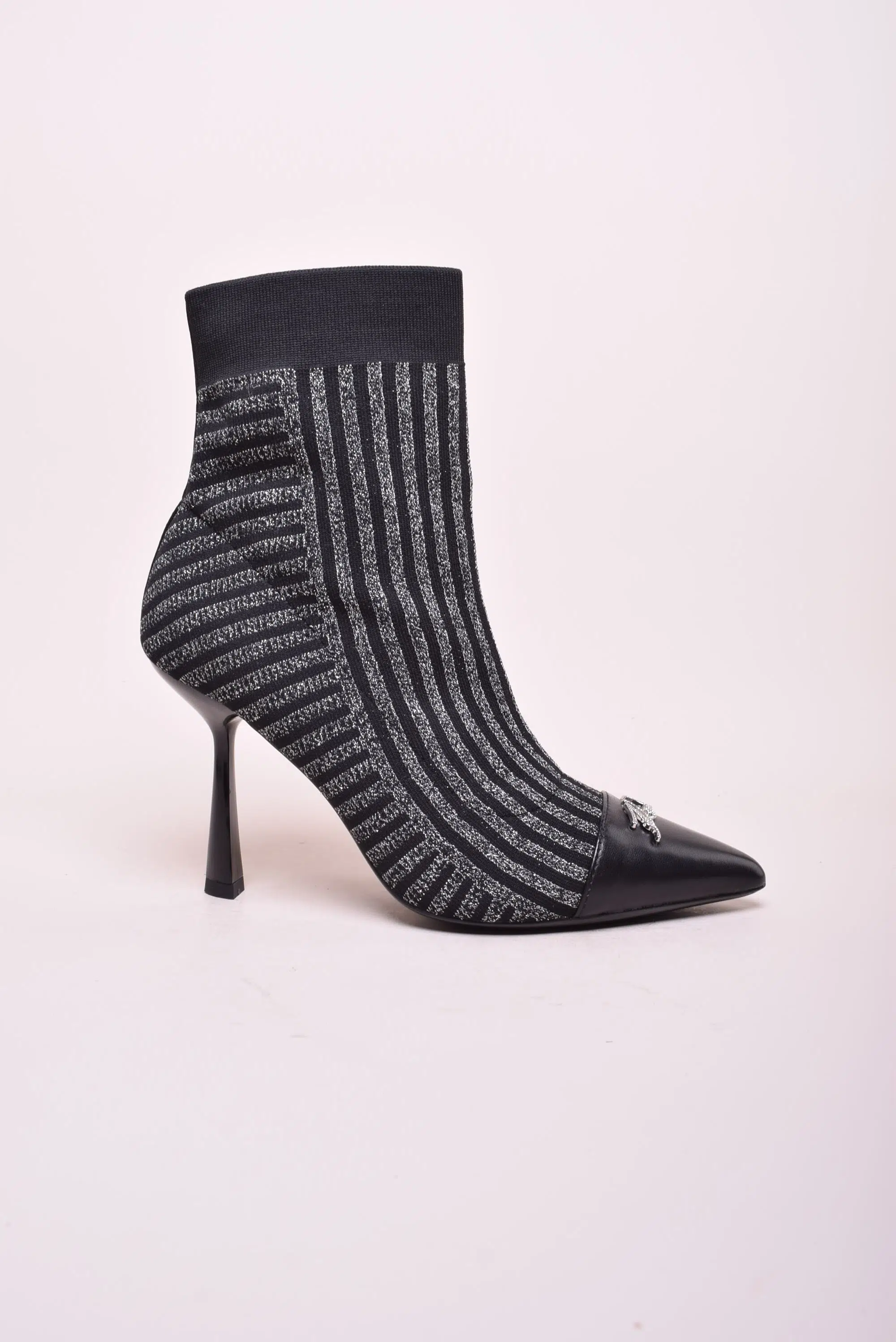 Ghete și botine damă - Botine dama stiletto tip soseata, cu pietricele