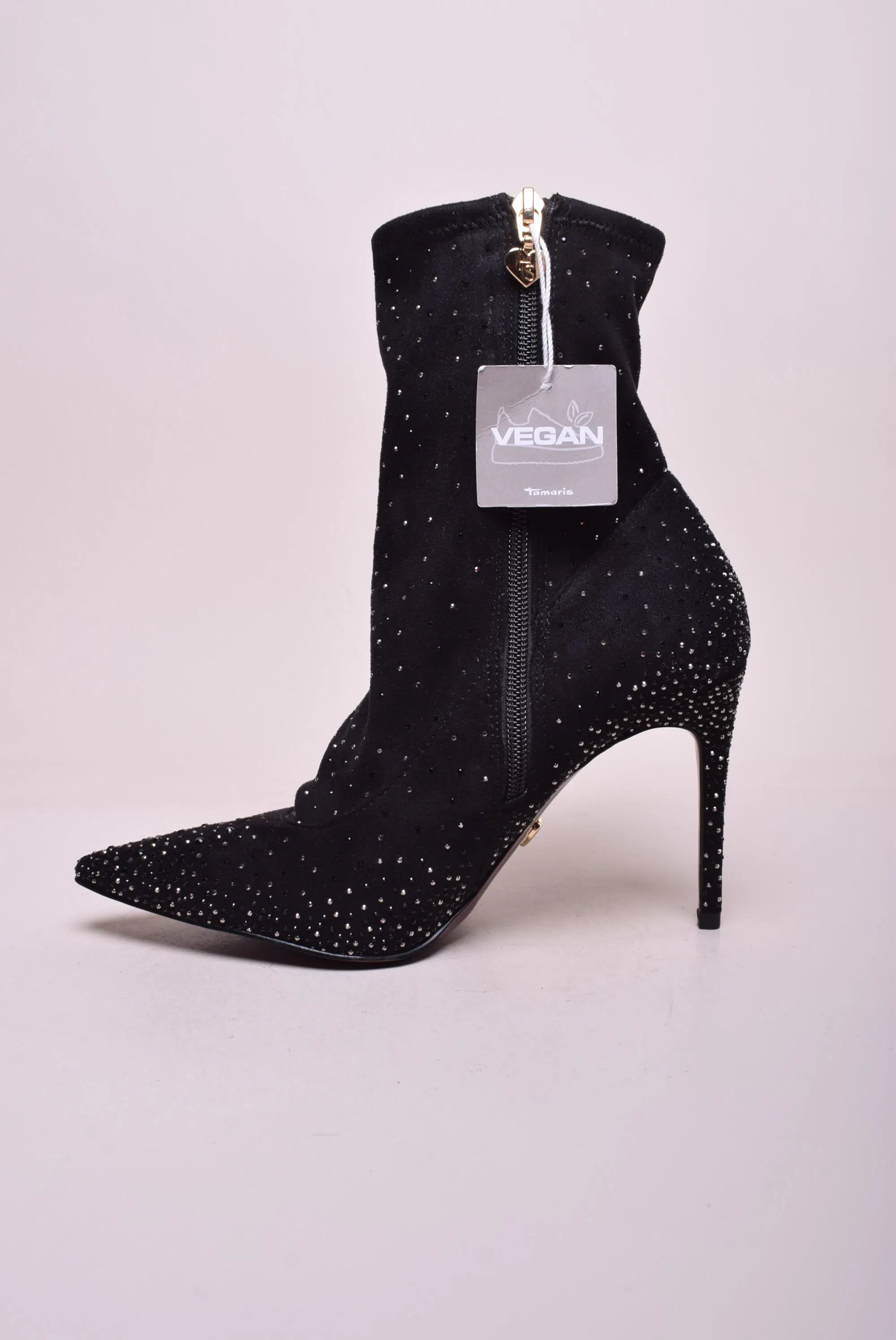 Botine dama stiletto Vegan, cu pietricele [3]