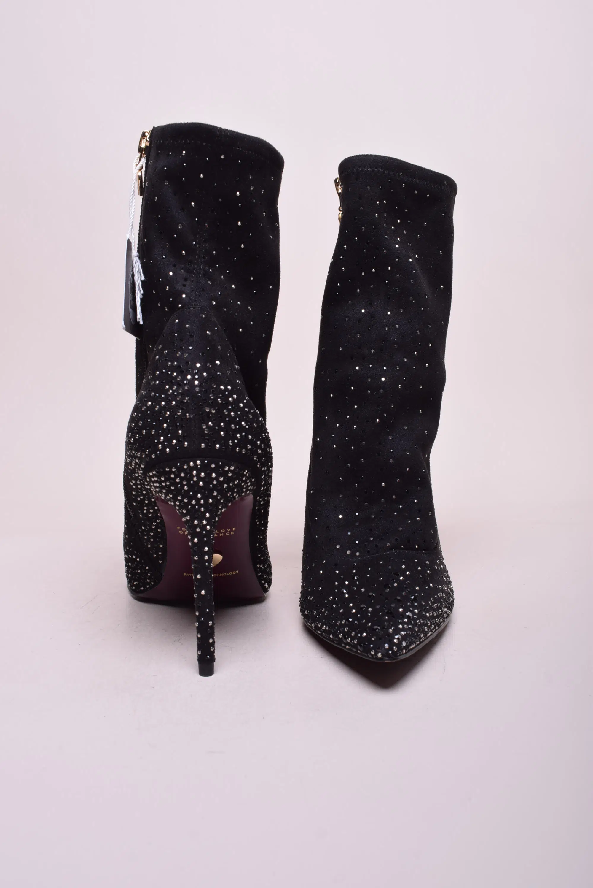 Botine dama stiletto Vegan, cu pietricele [2]