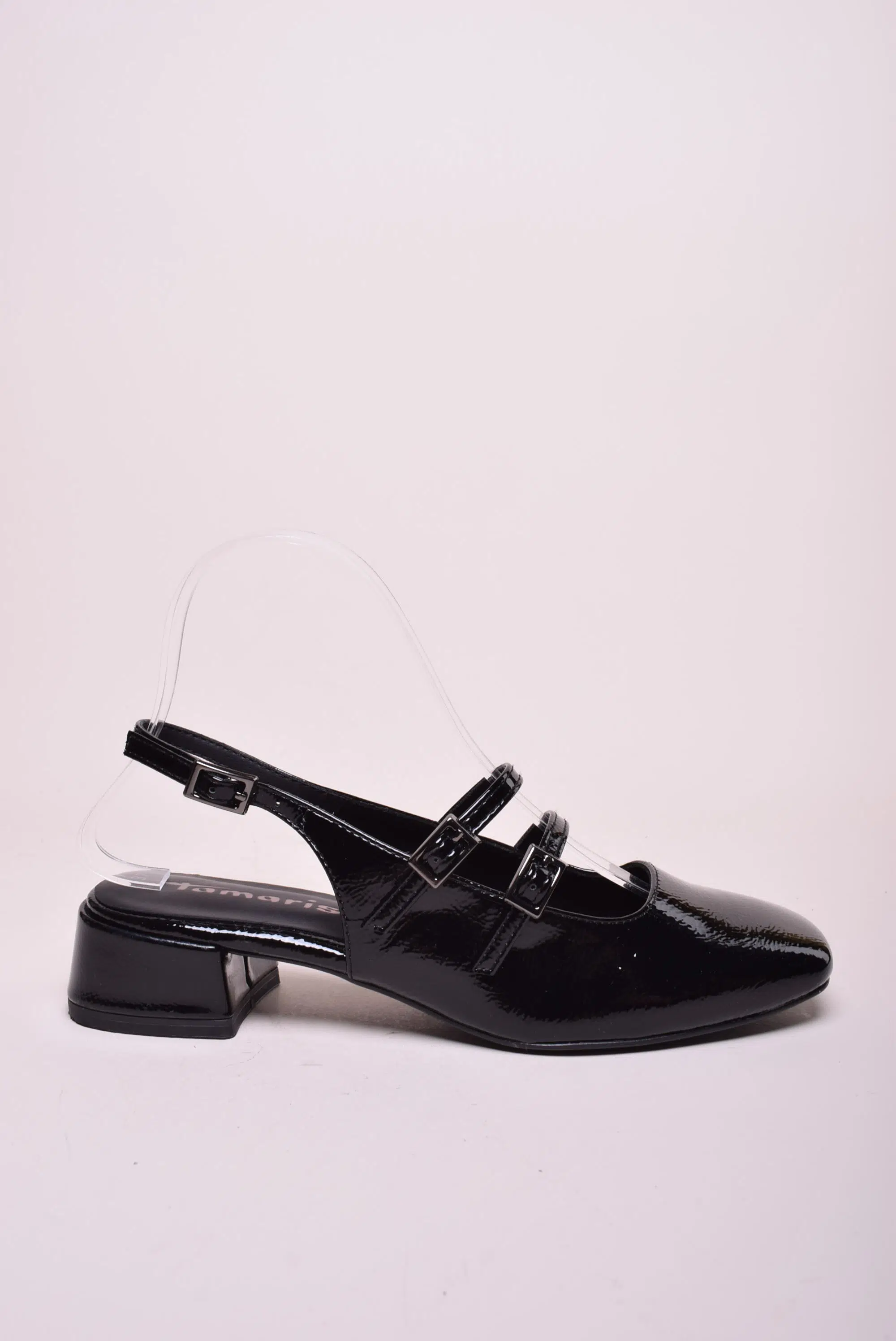 Încălțăminte damă - Pantofi dama lacuiti, decupati in spate